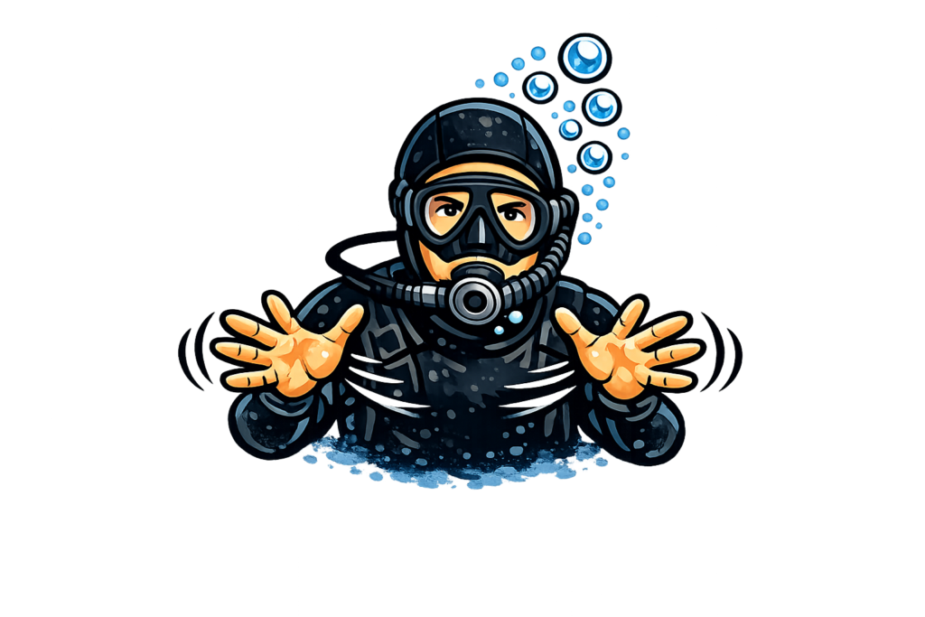 Segnale subacqueo di affanno – difficoltà a respirare