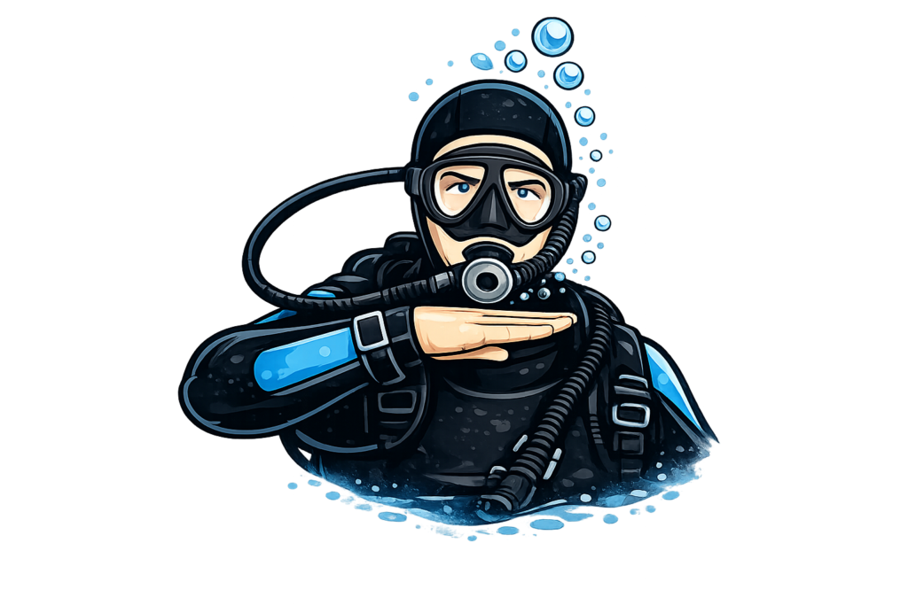 Segnale subacqueo di non ho più aria – aria esaurita