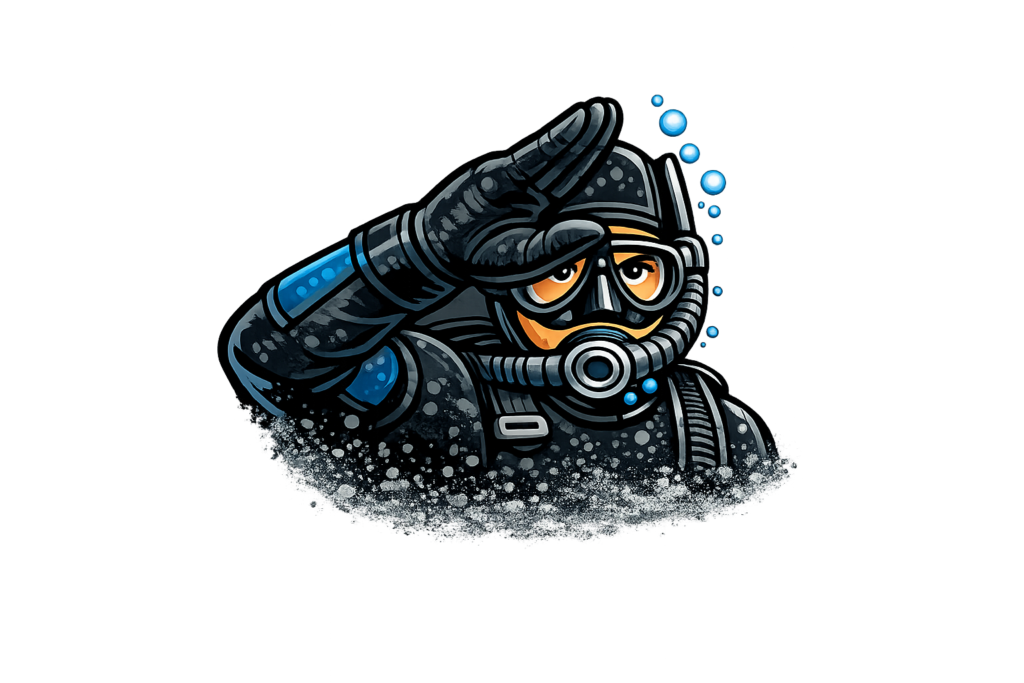 Segnale subacqueo di murena – mano che si apre e chiude come una bocca