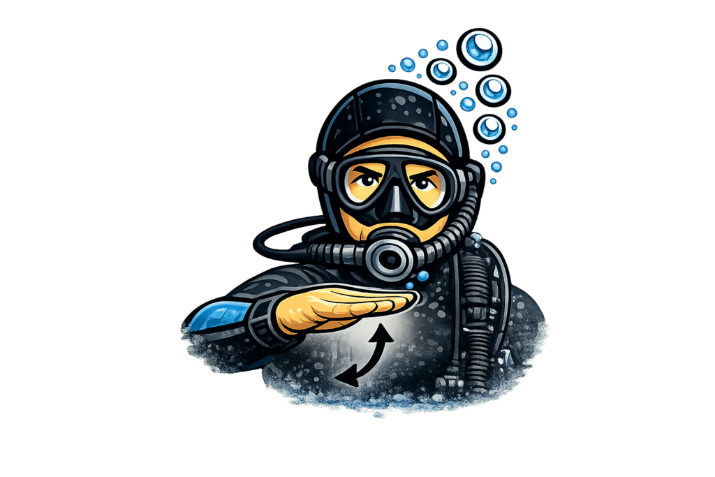 Segnale subacqueo di rallenta – calmati