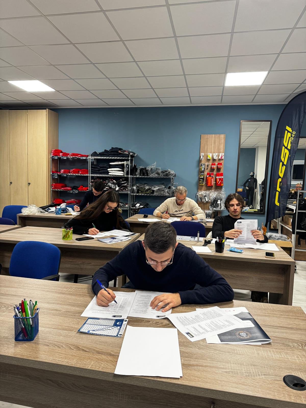 Postazioni aula corsi ATIS Diving Club