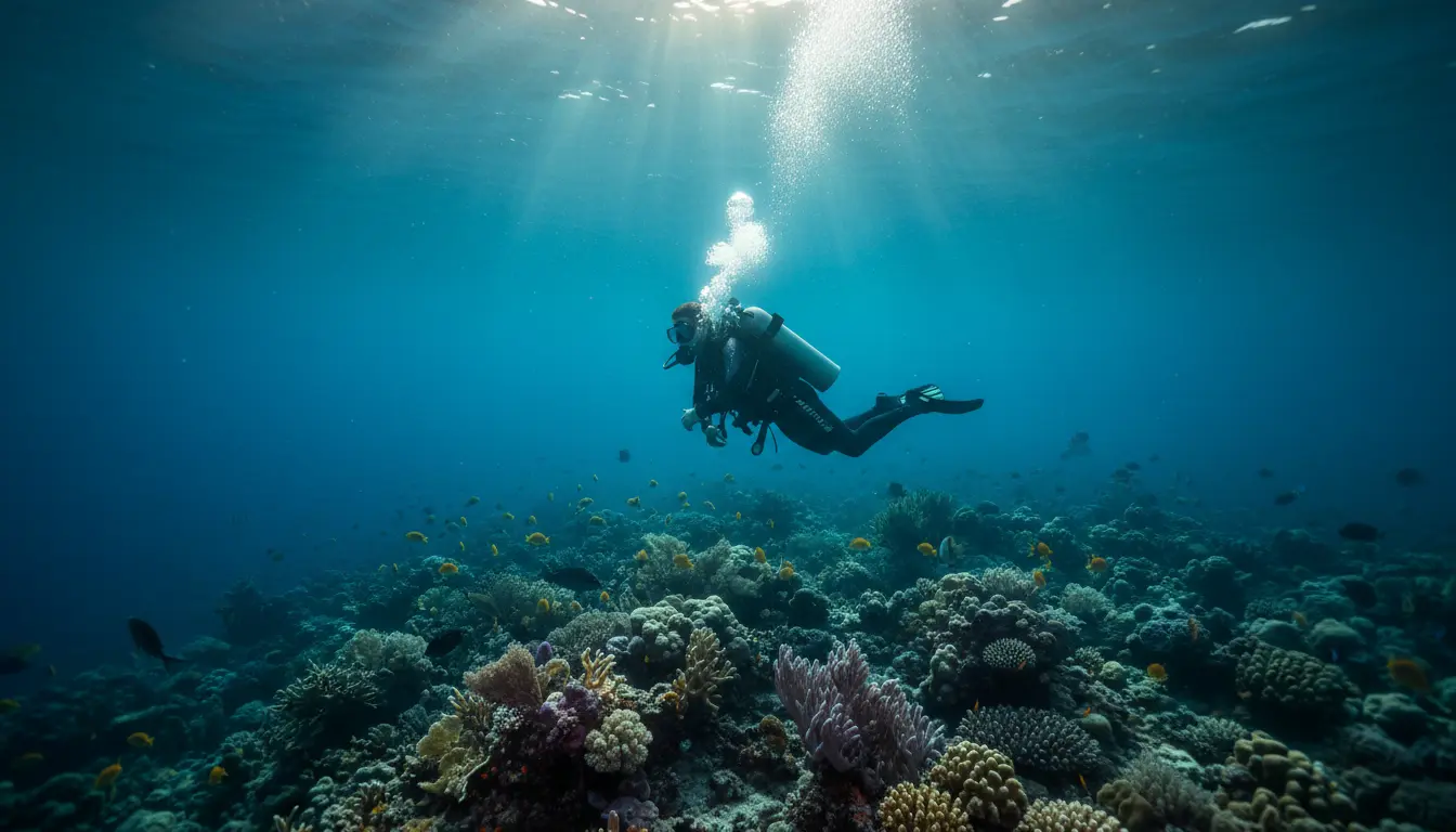 Subacqueo sott'acqua